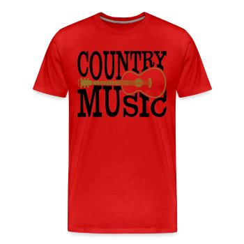 Country music - Men's Premium Organic T-Shirt - red - Front - Damien (186cm)