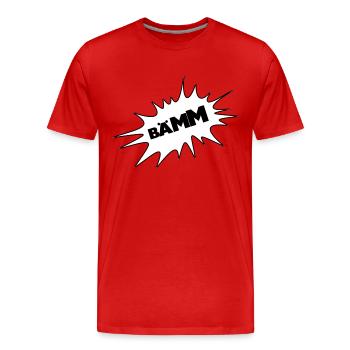 Baam, bulle, dessin animé, bande dessinée bulle de - T-shirt bio Premium Homme - rouge - Devant - Damien (186cm)