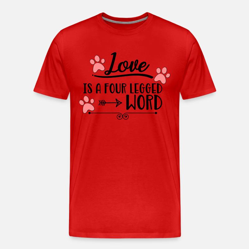 Hund - Männer Premium Bio T-Shirt - Rot
