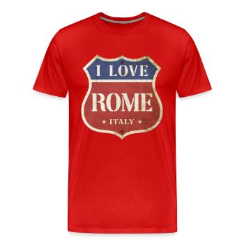 Rome Rome Italy City I Love Vintage Retro - Men's Premium Organic T-Shirt - red - Front - Damien (186cm)