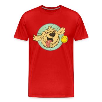cockapoo Thor avec balle de tennis - T-shirt bio Premium Homme - rouge - Devant - Damien (186cm)