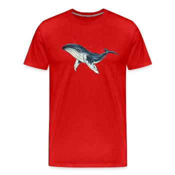 Buckelwal Aquarell Wal Tiefsee Ozeanriese - Männer Premium Bio T-Shirt - Rot - Vorne - Damien (186cm)
