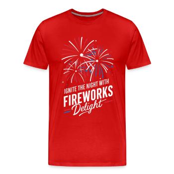 Pyrotechnie Feux d’artifice Pyrotechnie - T-shirt bio Premium Homme - rouge - Devant - Damien (186cm)
