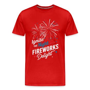 Pyrotechnie Feux d’artifice Pyrotechnie - T-shirt bio Premium Homme - rouge - Devant - Damien (186cm)