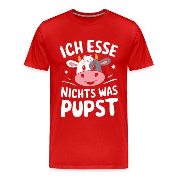 Végétarien Végétalien Végétarien Végétarien - T-shirt bio Premium Homme - rouge - Devant - Damien (186cm)