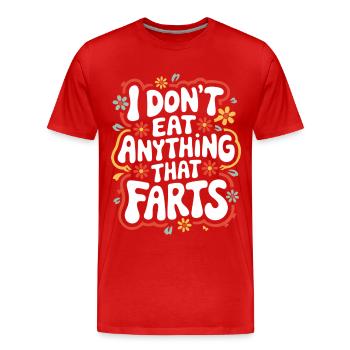 Végétarien Végétalien Végétarien Végétarien - T-shirt bio Premium Homme - rouge - Devant - Damien (186cm)