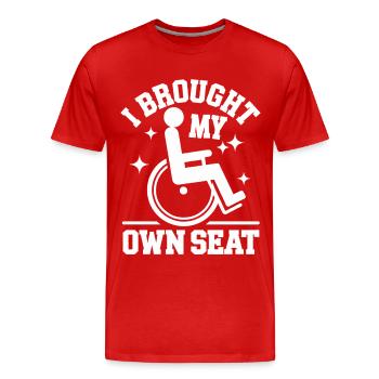 Wheelchair Wheelchair Disabled Humor - Men's Premium Organic T-Shirt - red - Front - Damien (186cm)