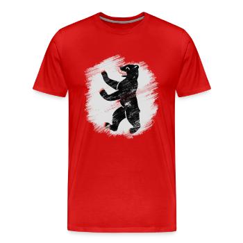 Berlin - Männer Premium Bio T-Shirt - Rot - Vorne - Damien (186cm)