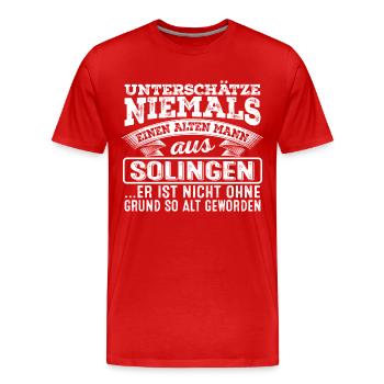 Der alte Mann aus SOLINGEN - Männer Premium Bio T-Shirt - Rot - Vorne - Damien (186cm)