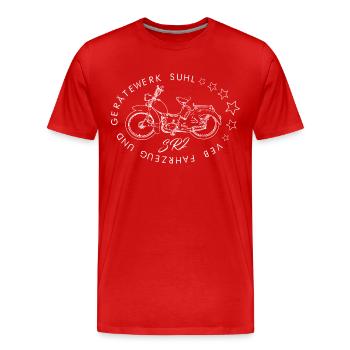 Simson SR2 - VEB Gerätewerk Suhl - Ostalgie - Männer Premium Bio T-Shirt - Rot - Vorne - Damien (186cm)