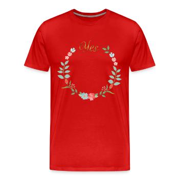 Yes - Men's Premium Organic T-Shirt - red - Front - Damien (186cm)