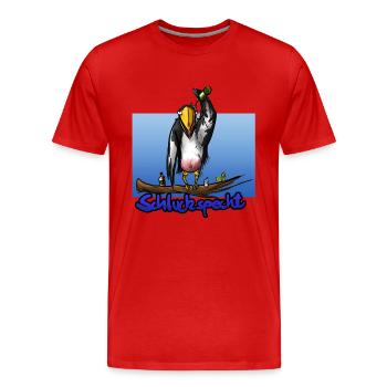 Schluckspecht - Männer Premium Bio T-Shirt - Rot - Vorne - Damien (186cm)