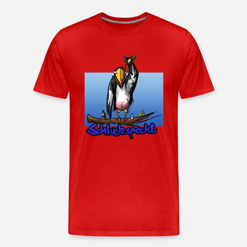 Schluckspecht - Männer Premium Bio T-Shirt - Rot