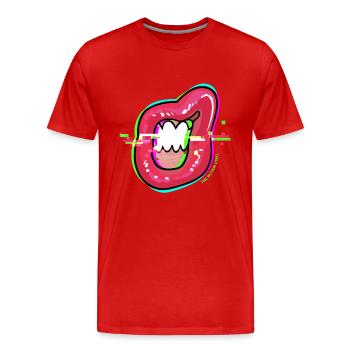 Gloss And Glitches - Men's Premium Organic T-Shirt - red - Front - Damien (186cm)