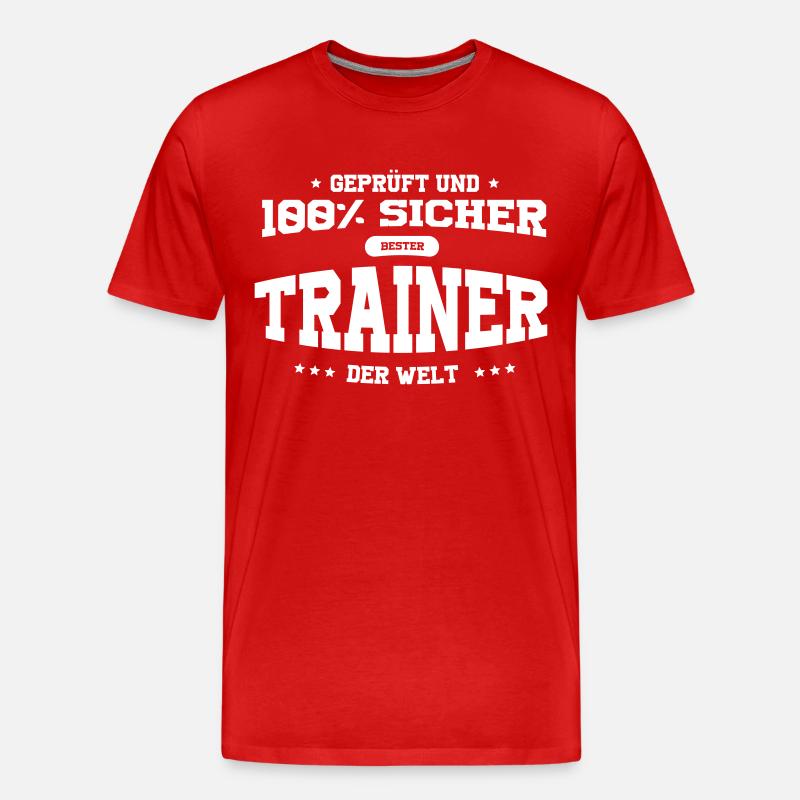 Bester Trainer der Welt - Männer Premium Bio T-Shirt - Rot