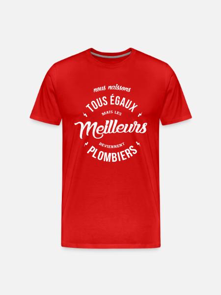 Les meilleures deviennent plombiers - T-shirt bio Premium Homme - rouge