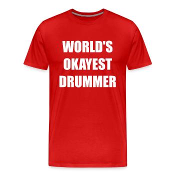 Drummer - Men's Premium Organic T-Shirt - red - Front - Damien (186cm)