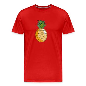 Ananas - Männer Premium Bio T-Shirt - Rot - Vorne - Damien (186cm)