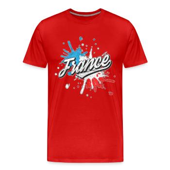 France - T-shirt bio Premium Homme - rouge - Devant - Damien (186cm)