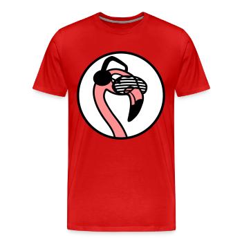 circle logo round head dj party celebrate sunglasses - Men's Premium Organic T-Shirt - red - Front - Damien (186cm)