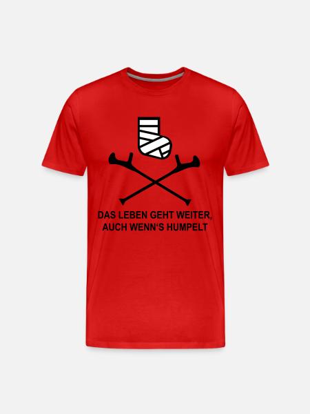 Gipsbein - Männer Premium Bio T-Shirt - Rot