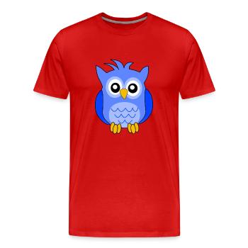 Hibou bleu - Men's Premium Organic T-Shirt - red - Front - Damien (186cm)