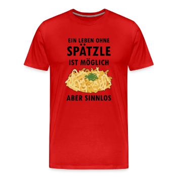 Schwaben Shirt | Spätzle Maultaschen Geschenkideen - Männer Premium Bio T-Shirt - Rot - Vorne - Damien (186cm)