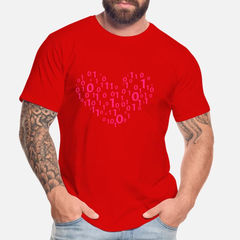 Heart Binary Coding Computer Science Gift Men's Premium Organic T-Shirt