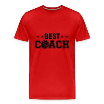Volleyball Coach | Team sport training gifts - Men's Premium Organic T-Shirt - red - Front - Damien (186cm)