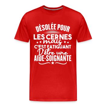 aide-soignante / cadeau humour aide-soignante - T-shirt bio Premium Homme - rouge - Devant - Damien (186cm)