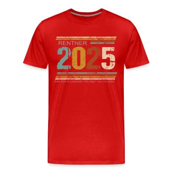 Rente Rentner 2025 Legende verlässt das Gelände - Männer Premium Bio T-Shirt - Rot - Vorne - Damien (186cm)