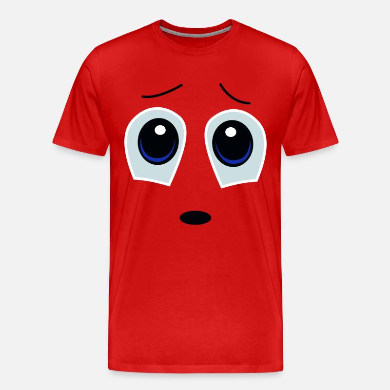 comic-face2 - Männer Premium Bio T-Shirt - Rot
