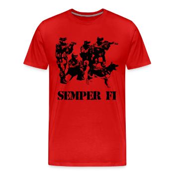 Semper Fi - T-shirt bio Premium Homme - rouge - Devant - Damien (186cm)