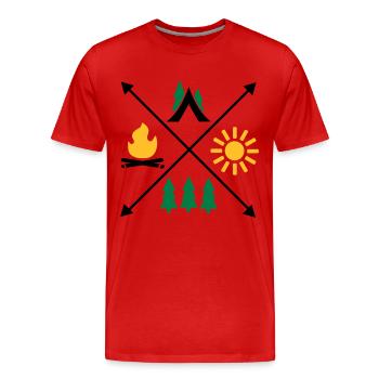 Camping - Männer Premium Bio T-Shirt - Rot - Vorne - Damien (186cm)