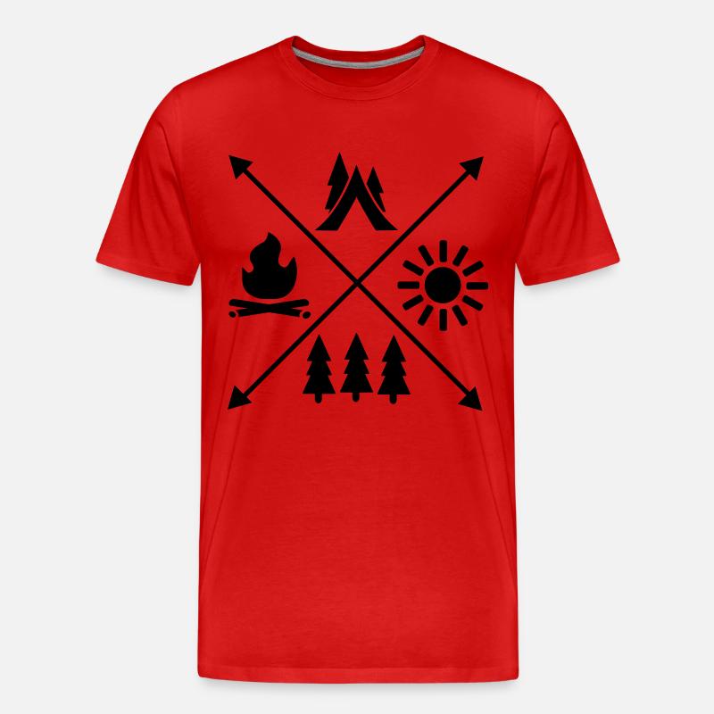 Zelt - Männer Premium Bio T-Shirt - Rot