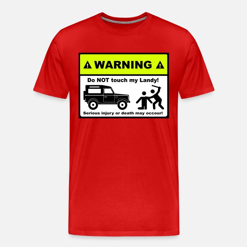 Do not touch my Landy! - Männer Premium Bio T-Shirt - Rot