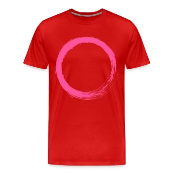 Customizable pink circle circular shape - Men's Premium Organic T-Shirt - red - Front - Damien (186cm)