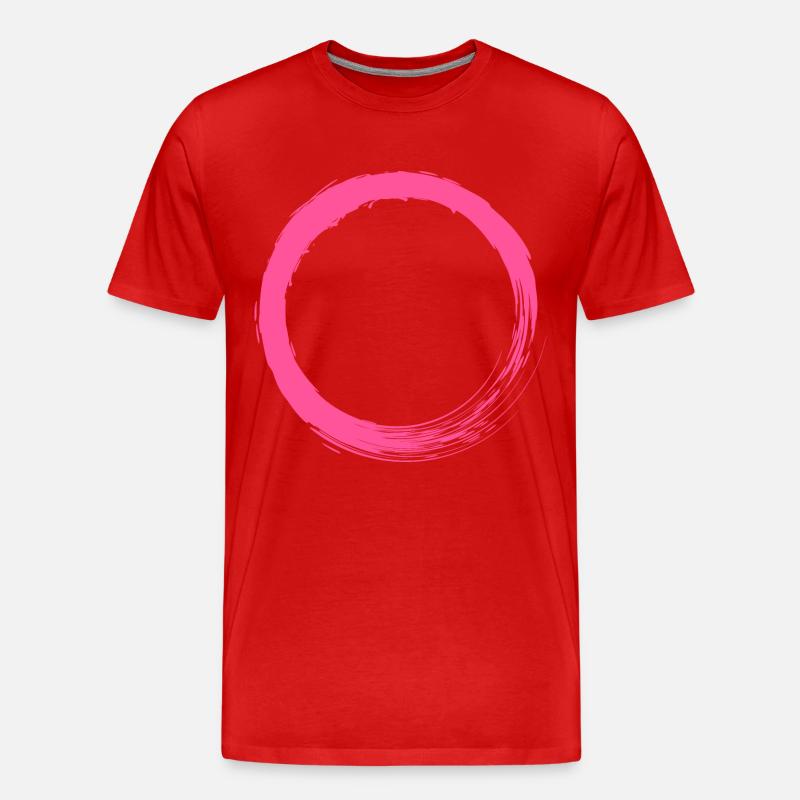 Customizable pink circle circular shape - Men's Premium Organic T-Shirt - red