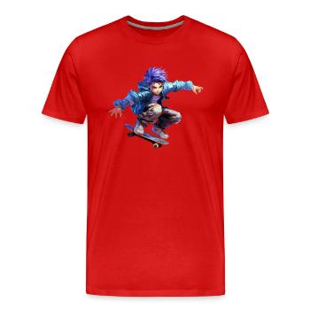 Anime Skater - T-shirt bio Premium Homme - rouge - Devant - Damien (186cm)