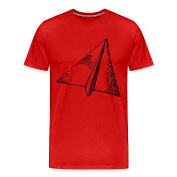 Papierflieger - Fliegen - Männer Premium Bio T-Shirt - Rot - Vorne - Damien (186cm)