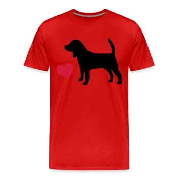 Beagle - T-shirt bio Premium Homme - rouge - Devant - Damien (186cm)