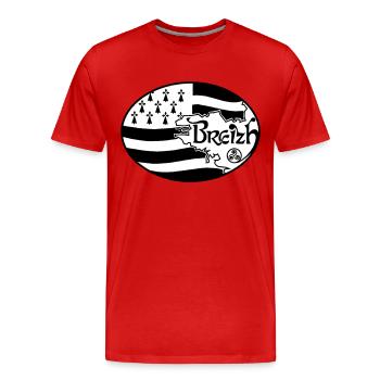 Flag Britain authentic - Men's Premium Organic T-Shirt - red - Front - Damien (186cm)