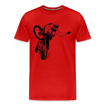 Speedway - Men's Premium Organic T-Shirt - red - Front - Damien (186cm)
