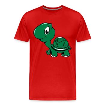 Turtle cute darling funny - Men's Premium Organic T-Shirt - red - Front - Damien (186cm)