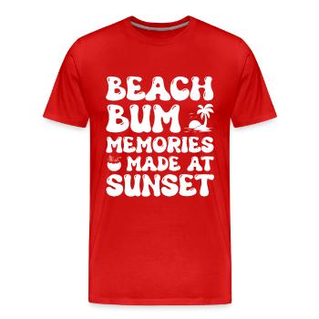 Beach Bum Memories Made At Sunset - Männer Premium Bio T-Shirt - Rot - Vorne - Damien (186cm)