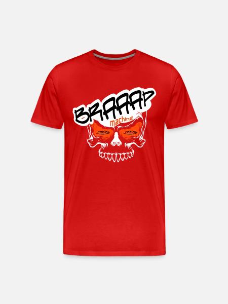 Braaap BIG Skull - Männer Premium Bio T-Shirt - Rot