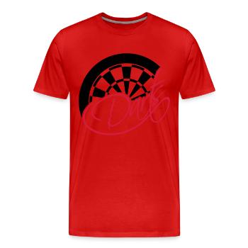 Darts Board Logo Design - T-shirt bio Premium Homme - rouge - Devant - Damien (186cm)