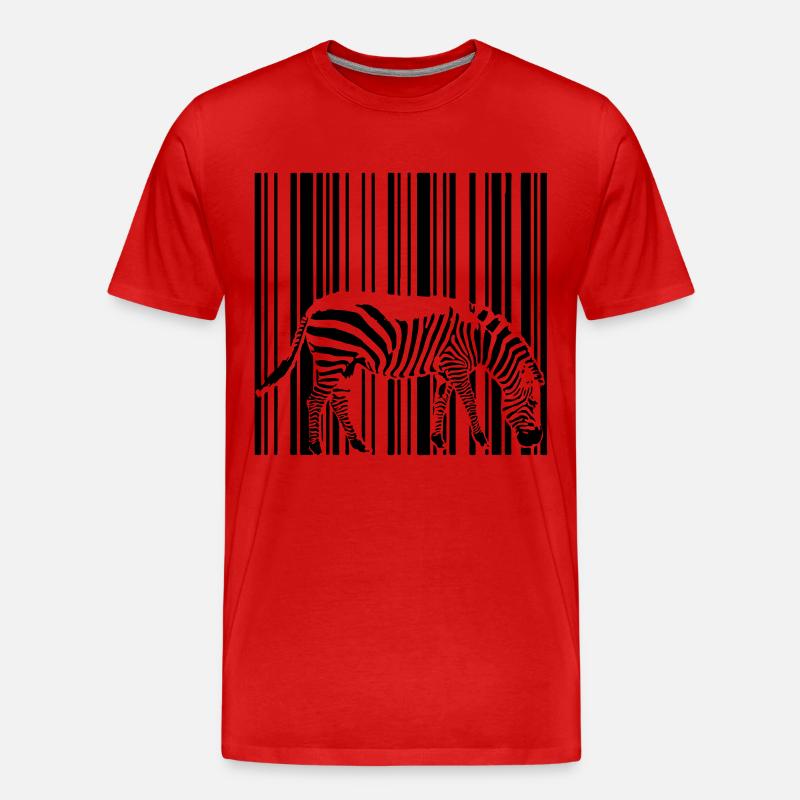 Barcode Zebra - Männer Premium Bio T-Shirt - Rot
