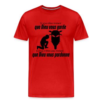 Que Dieu vous pardonne - T-shirt bio Premium Homme - rouge - Devant - Damien (186cm)