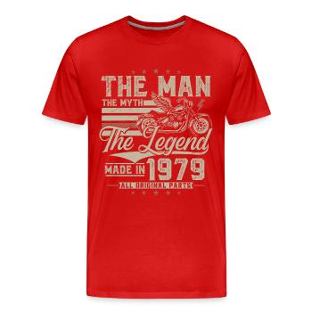 1979 homme mythe légende moto motard - T-shirt bio Premium Homme - rouge - Devant - Damien (186cm)